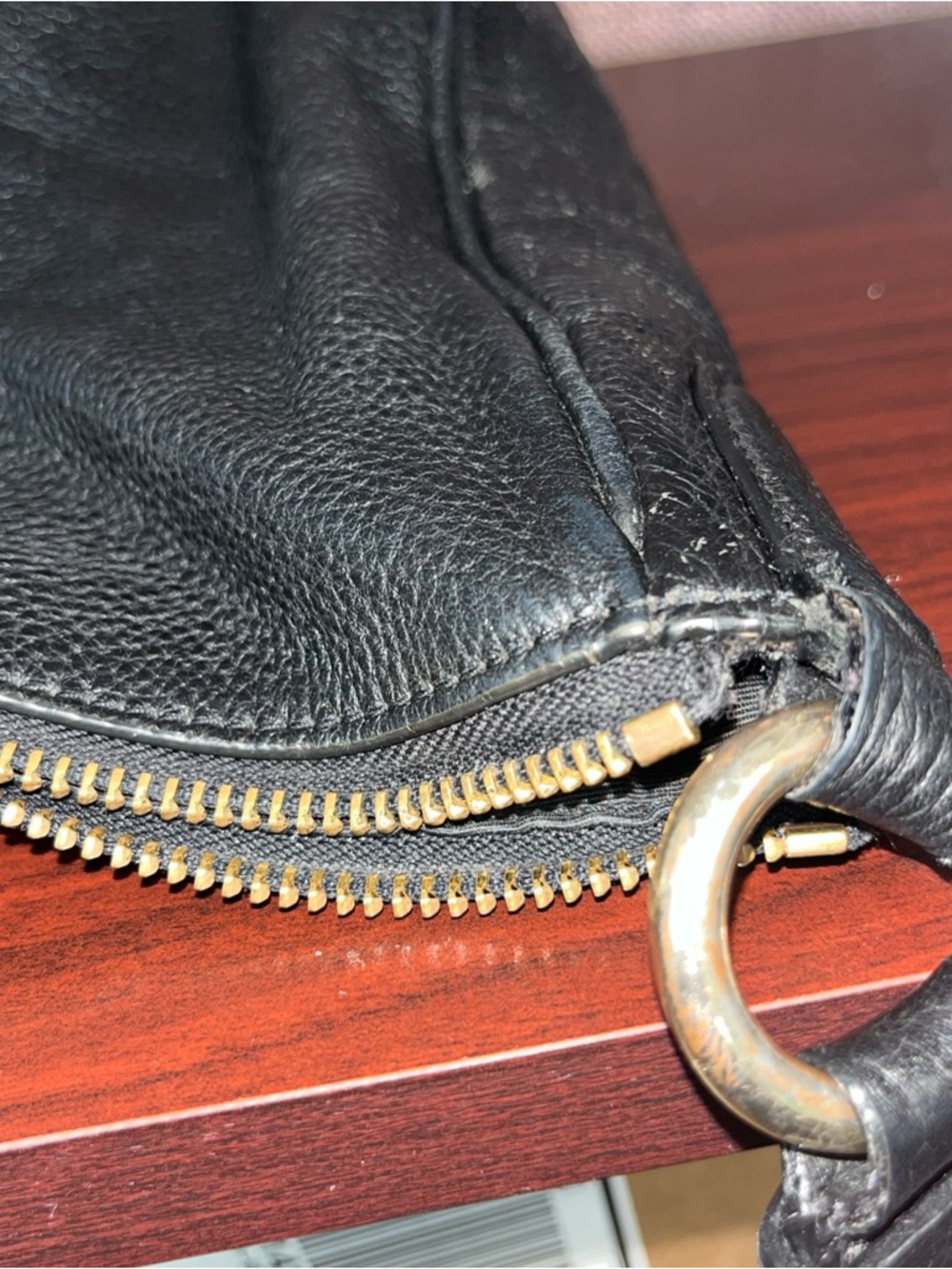 Coach Black Pebbled Leather Shoulder Bag with Gold Logo - Picture 11 of 12